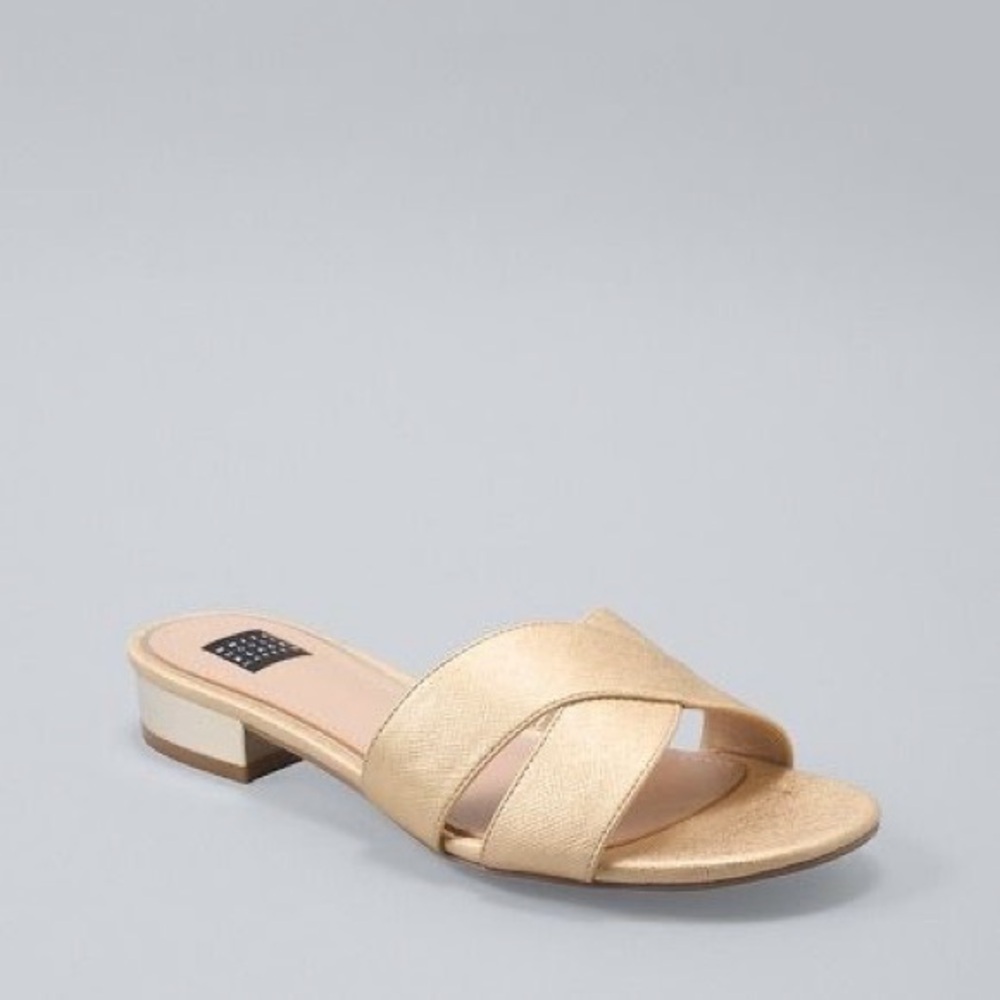 White House Black Market Elegant Gold Sandals